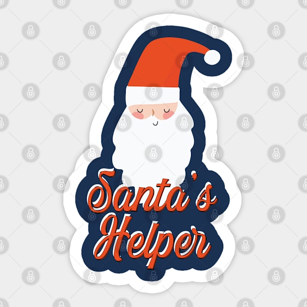 Santa's Helper Whimsical Santa amd Text Design Sticker by SharksOnShore